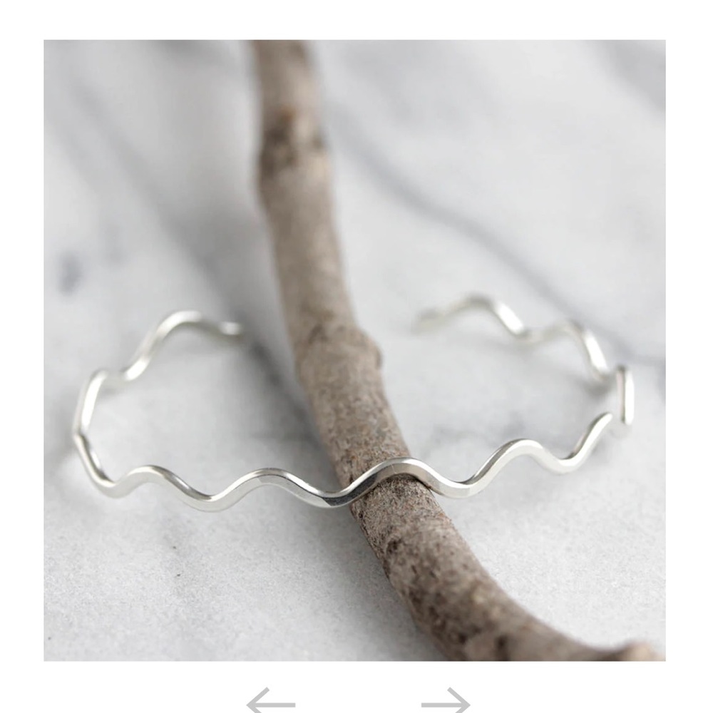 Artisan Sterling Silver Waves Cuff Bracelet
